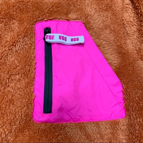 UGG Niko Sherpa / Fleece Crewneck Pullover Sweater Orange / Pink size XS - Picture 5 of 10